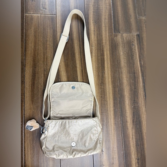Beige Gold Kipling Crossbody Messenger Purse Handbag Bag Gorilla Keychain y2k - Picture 5 of 8